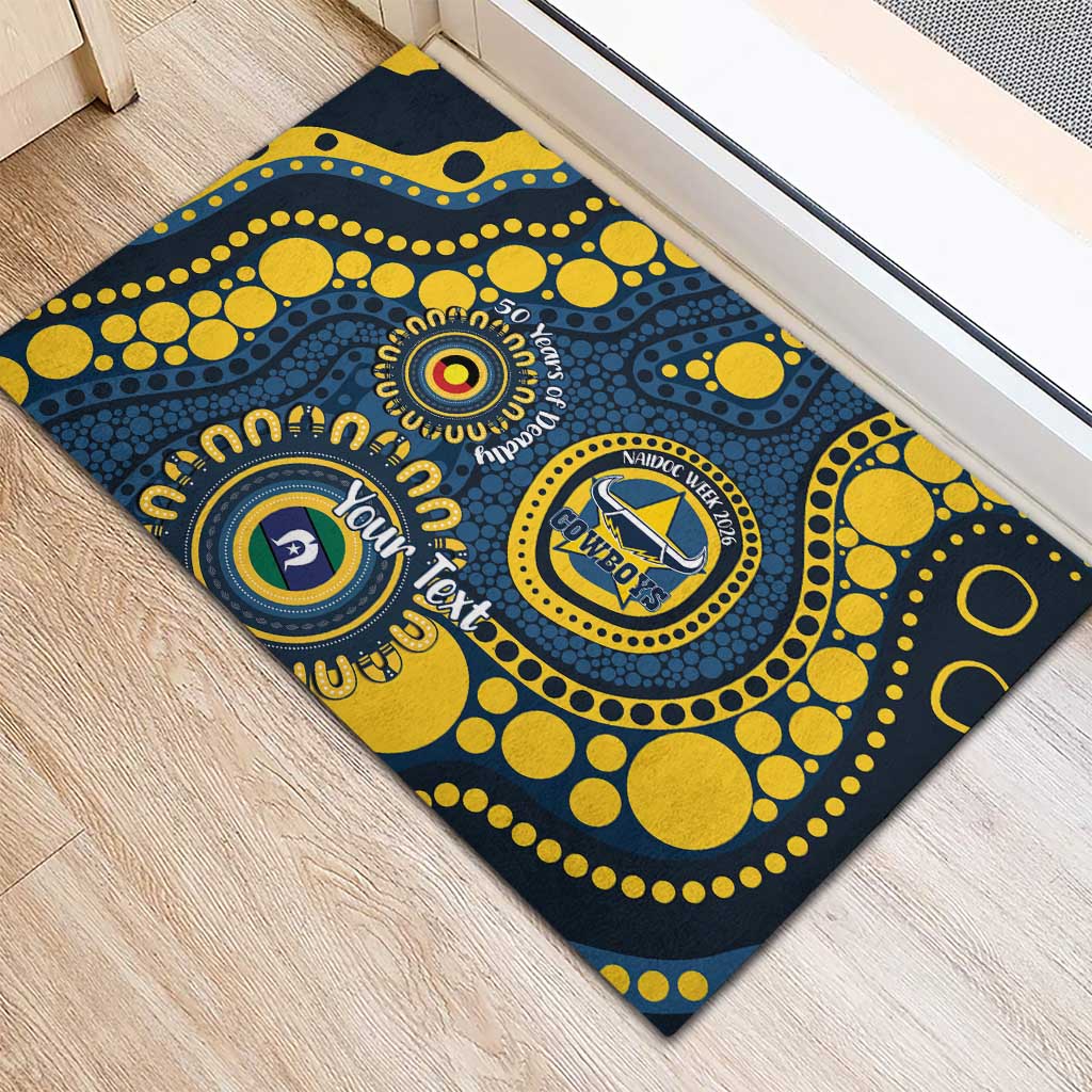 Cowboys NAIDOC Week 2026 Personalised Rubber Doormat 50 Years of Deadly Aboriginal Art
