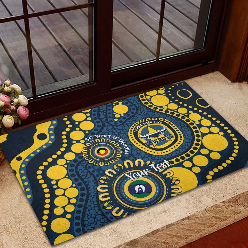 Cowboys NAIDOC Week 2026 Personalised Rubber Doormat 50 Years of Deadly Aboriginal Art