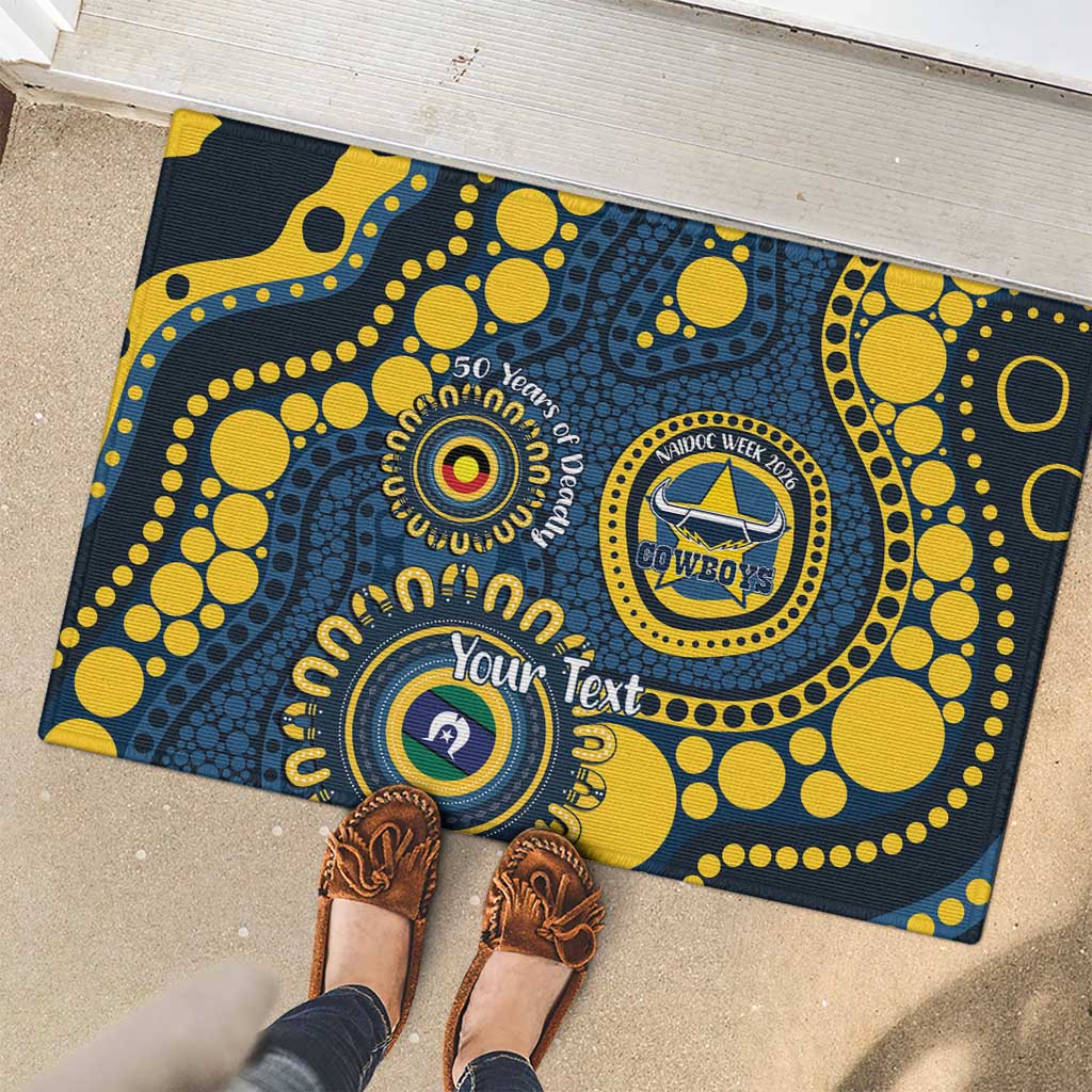 Cowboys NAIDOC Week 2026 Personalised Rubber Doormat 50 Years of Deadly Aboriginal Art