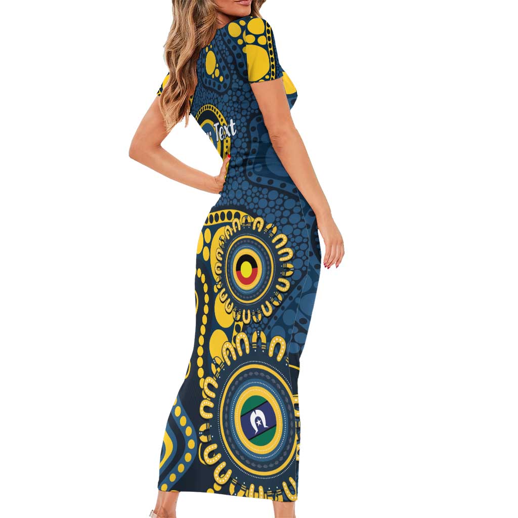 Cowboys NAIDOC Week 2026 Personalised Short Sleeve Bodycon Dress 50 Years of Deadly Aboriginal Art