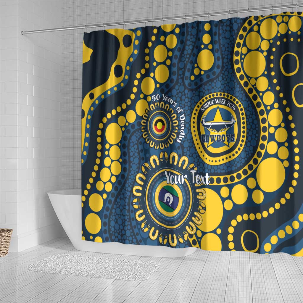 Cowboys NAIDOC Week 2026 Personalised Shower Curtain 50 Years of Deadly Aboriginal Art