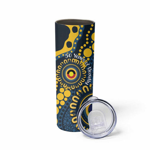 Cowboys NAIDOC Week 2026 Personalised Skinny Tumbler 50 Years of Deadly Aboriginal Art