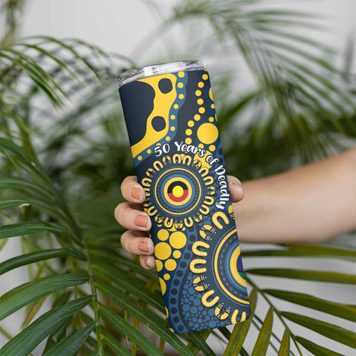 Cowboys NAIDOC Week 2026 Personalised Skinny Tumbler 50 Years of Deadly Aboriginal Art