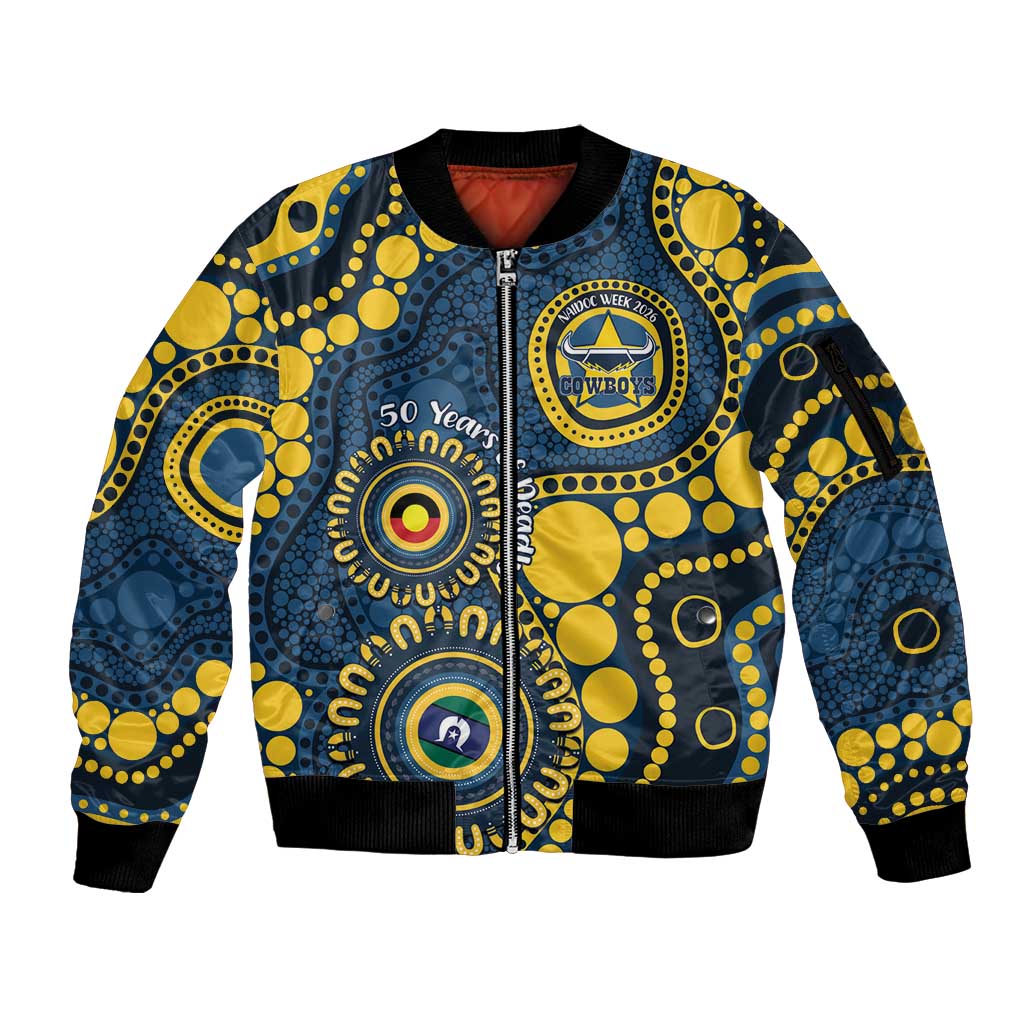 Cowboys NAIDOC Week 2026 Personalised Sleeve Zip Bomber Jacket 50 Years of Deadly Aboriginal Art