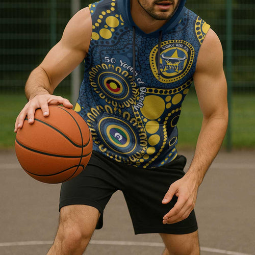 Cowboys NAIDOC Week 2026 Personalised Sleeveless Hoodie 50 Years of Deadly Aboriginal Art