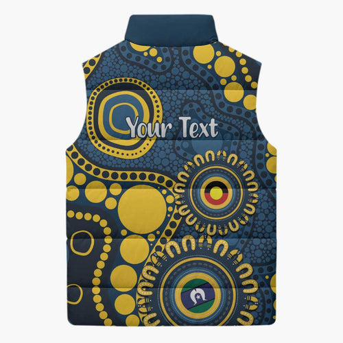 Cowboys NAIDOC Week 2026 Personalised Sleeveless Puffer Jacket 50 Years of Deadly Aboriginal Art