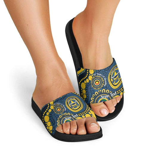Cowboys NAIDOC Week 2026 Personalised Slide Sandals 50 Years of Deadly Aboriginal Art