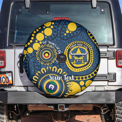 Cowboys NAIDOC Week 2026 Personalised Spare Tire Cover 50 Years of Deadly Aboriginal Art