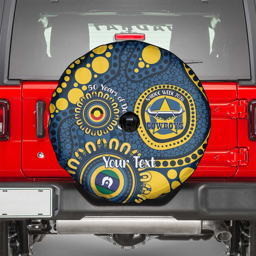 Cowboys NAIDOC Week 2026 Personalised Spare Tire Cover 50 Years of Deadly Aboriginal Art