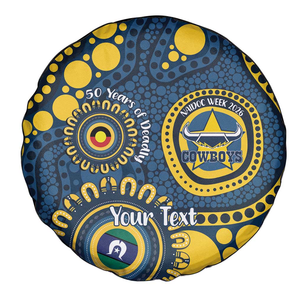 Cowboys NAIDOC Week 2026 Personalised Spare Tire Cover 50 Years of Deadly Aboriginal Art