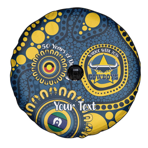 Cowboys NAIDOC Week 2026 Personalised Spare Tire Cover 50 Years of Deadly Aboriginal Art