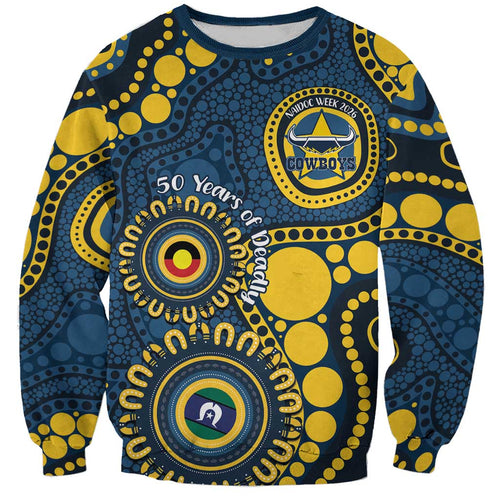 Cowboys NAIDOC Week 2026 Personalised Sweatshirt 50 Years of Deadly Aboriginal Art