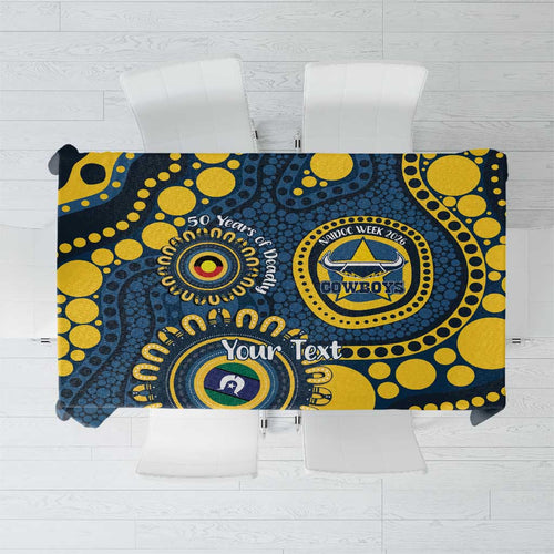 Cowboys NAIDOC Week 2026 Personalised Tablecloth 50 Years of Deadly Aboriginal Art