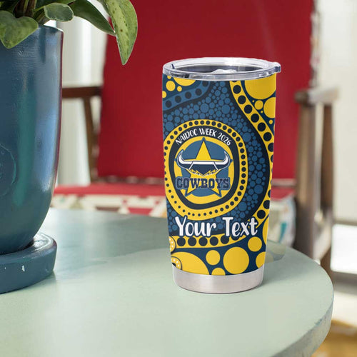 Cowboys NAIDOC Week 2026 Personalised Tumbler Cup 50 Years of Deadly Aboriginal Art