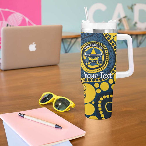 Cowboys NAIDOC Week 2026 Personalised Tumbler With Handle 50 Years of Deadly Aboriginal Art