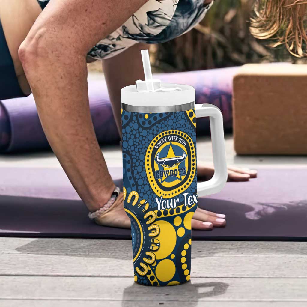 Cowboys NAIDOC Week 2026 Personalised Tumbler With Handle 50 Years of Deadly Aboriginal Art