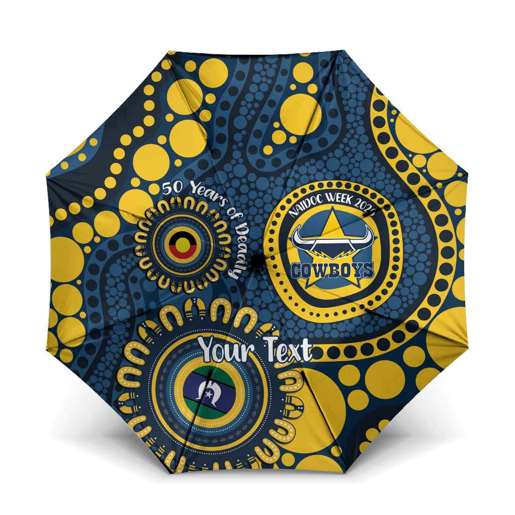 Cowboys NAIDOC Week 2026 Personalised Umbrella 50 Years of Deadly Aboriginal Art