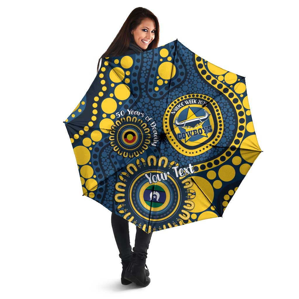 Cowboys NAIDOC Week 2026 Personalised Umbrella 50 Years of Deadly Aboriginal Art