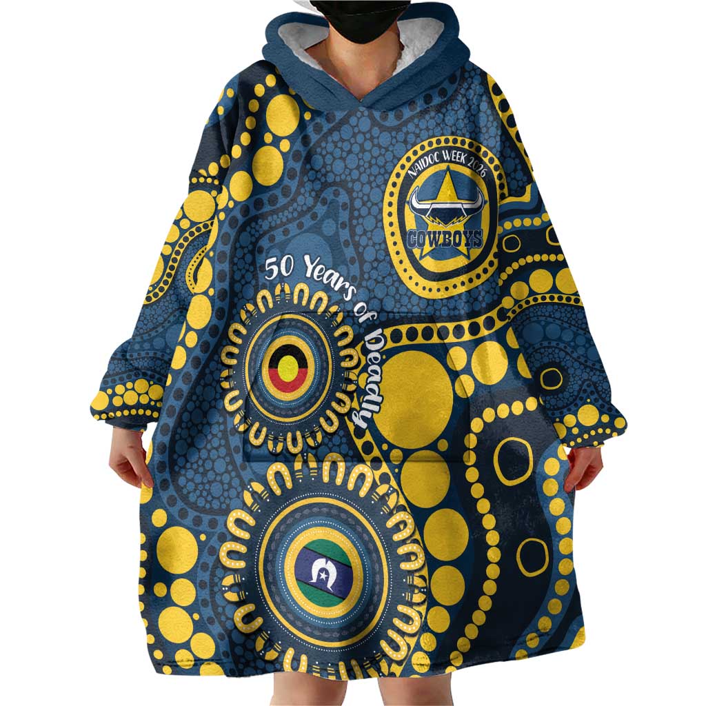 Cowboys NAIDOC Week 2026 Personalised Wearable Blanket Hoodie 50 Years of Deadly Aboriginal Art
