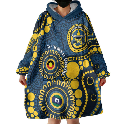 Cowboys NAIDOC Week 2026 Personalised Wearable Blanket Hoodie 50 Years of Deadly Aboriginal Art