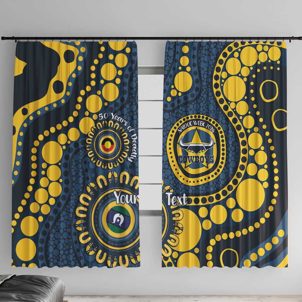 Cowboys NAIDOC Week 2026 Personalised Window Curtain 50 Years of Deadly Aboriginal Art