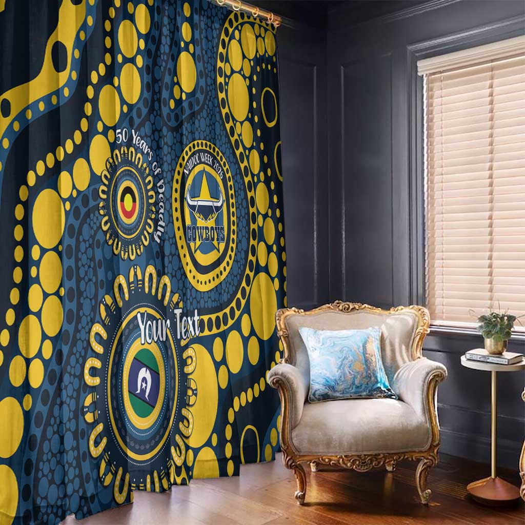 Cowboys NAIDOC Week 2026 Personalised Window Curtain 50 Years of Deadly Aboriginal Art