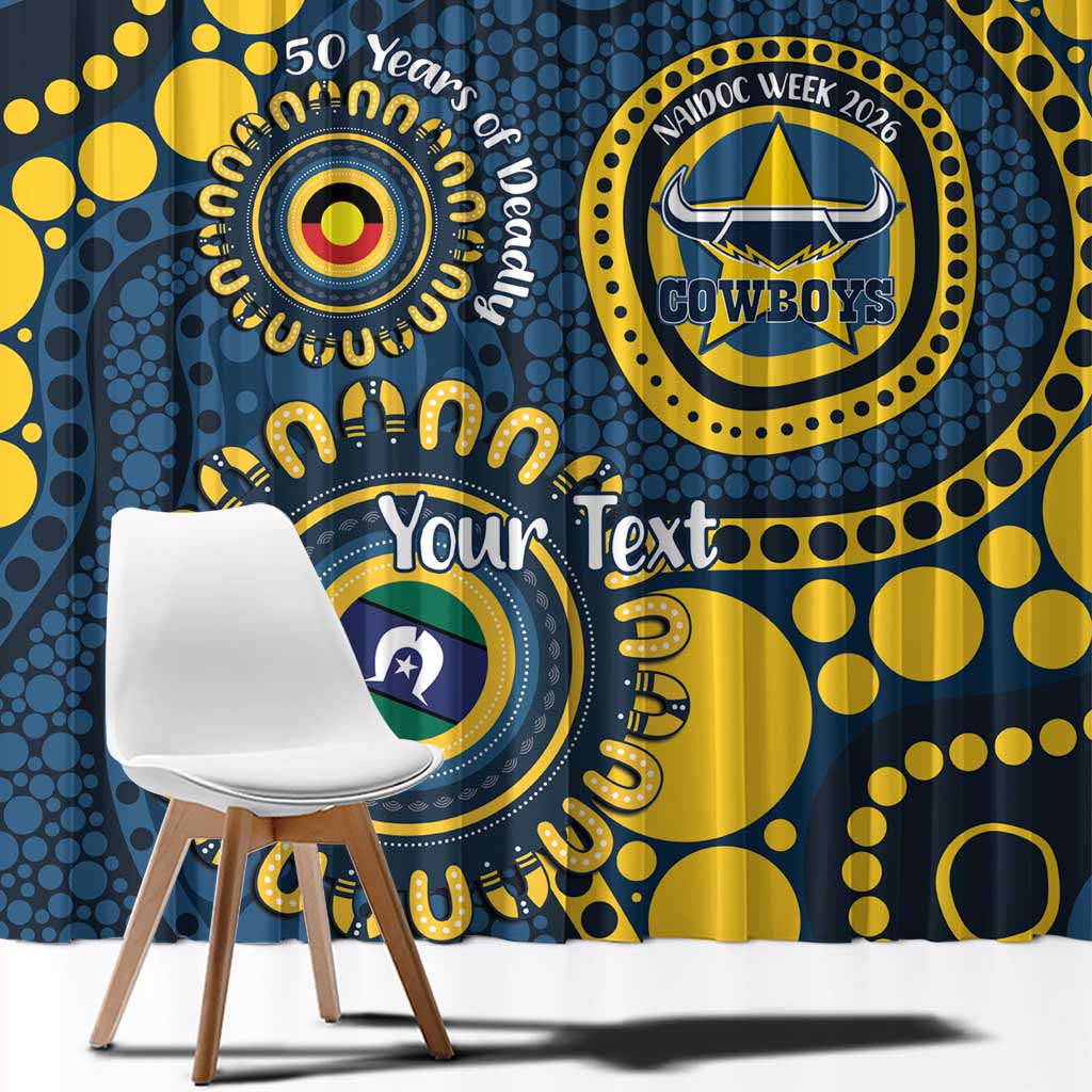 Cowboys NAIDOC Week 2026 Personalised Window Curtain 50 Years of Deadly Aboriginal Art