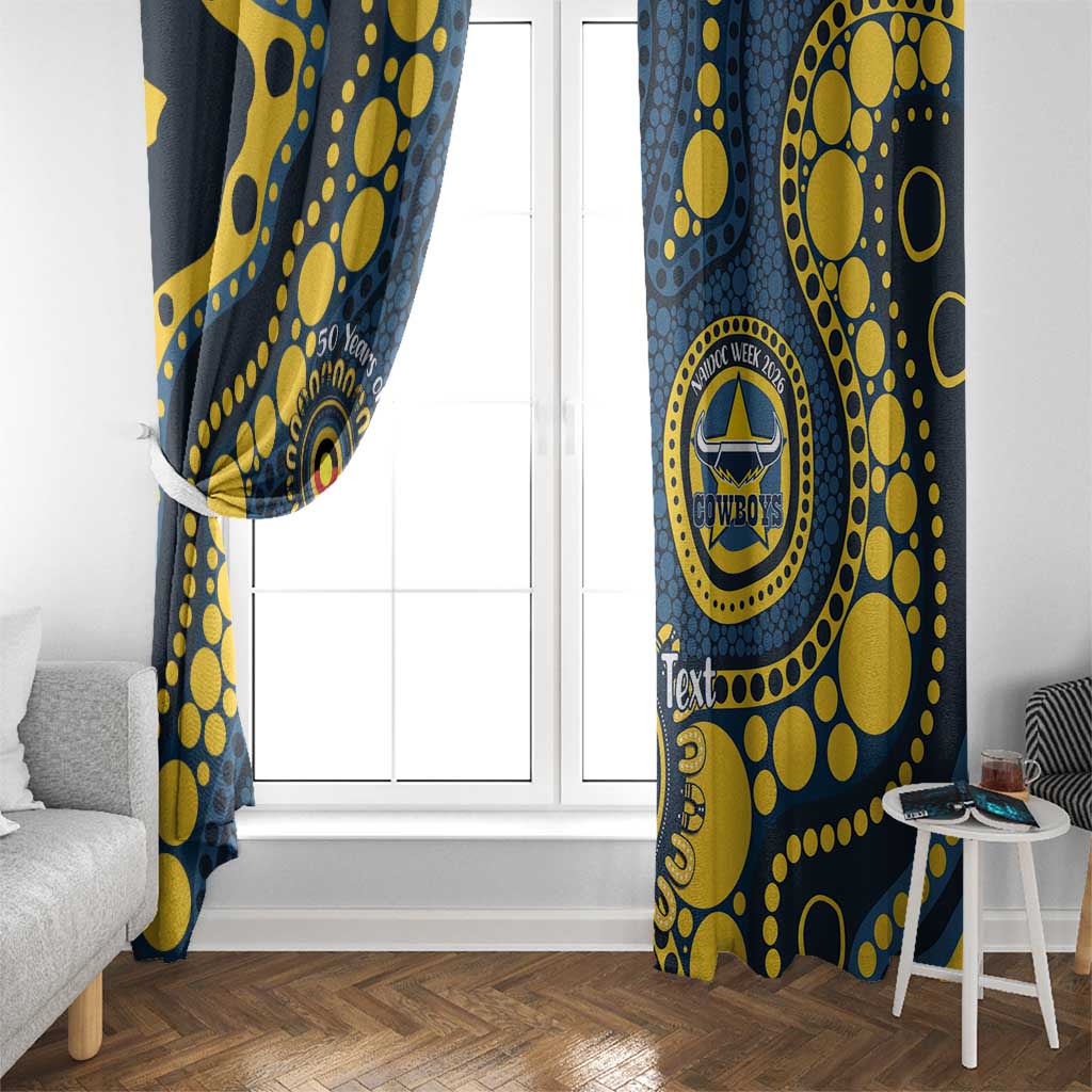 Cowboys NAIDOC Week 2026 Personalised Window Curtain 50 Years of Deadly Aboriginal Art