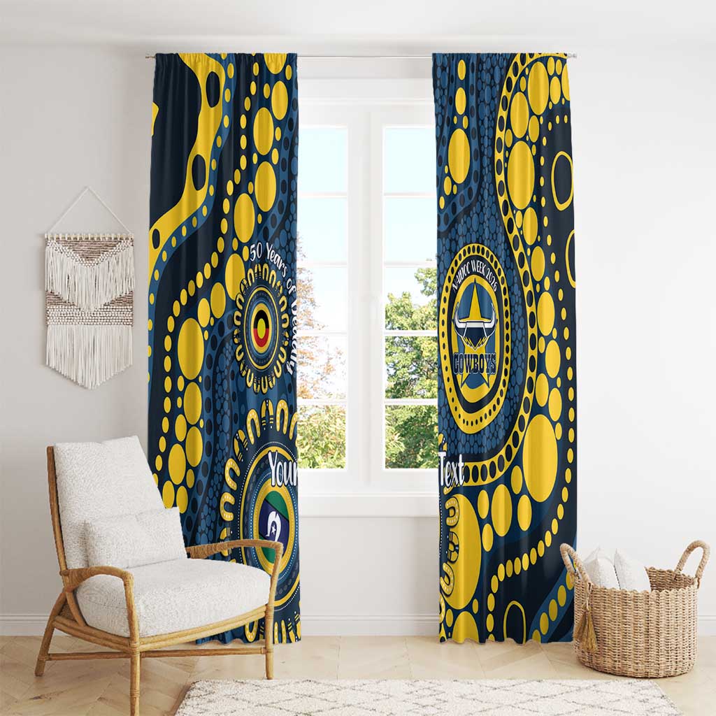 Cowboys NAIDOC Week 2026 Personalised Window Curtain 50 Years of Deadly Aboriginal Art