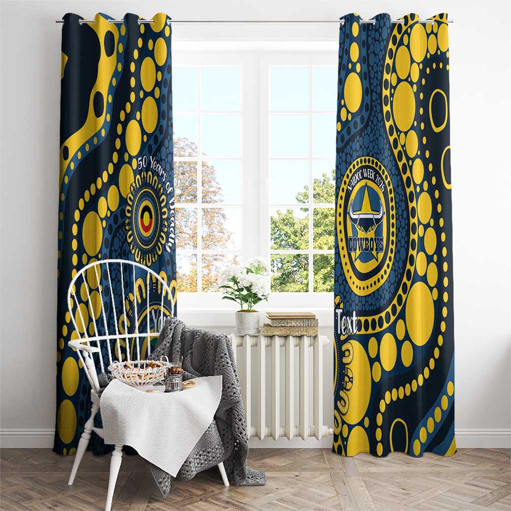 Cowboys NAIDOC Week 2026 Personalised Window Curtain 50 Years of Deadly Aboriginal Art