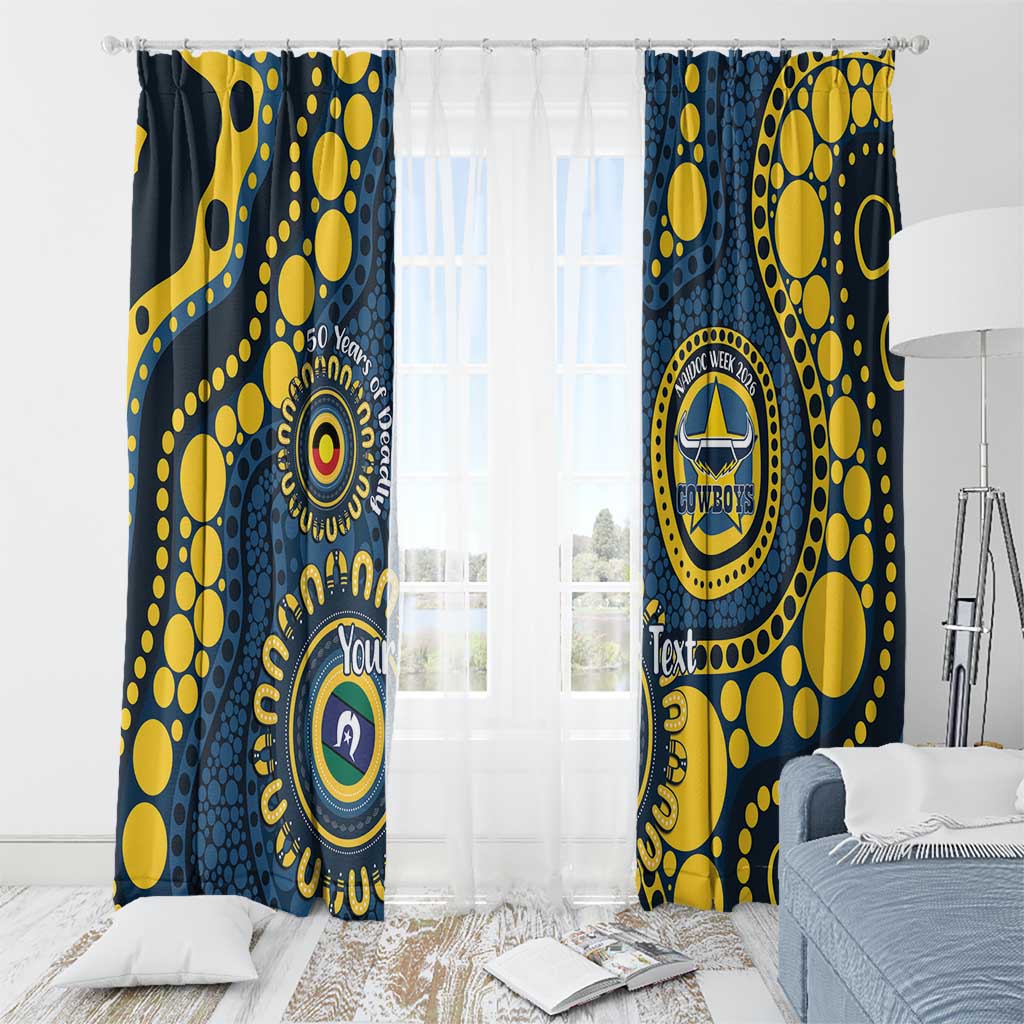 Cowboys NAIDOC Week 2026 Personalised Window Curtain 50 Years of Deadly Aboriginal Art