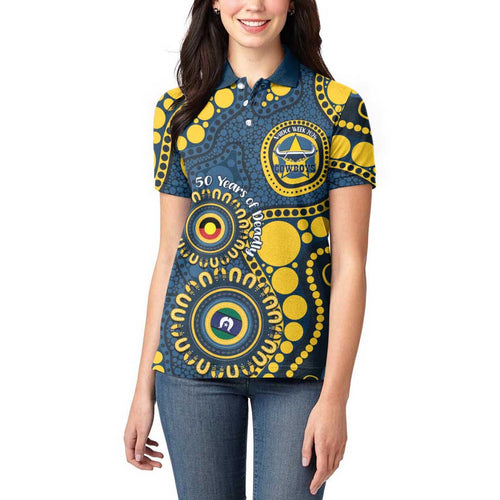 Cowboys NAIDOC Week 2026 Personalised Women Polo Shirt 50 Years of Deadly Aboriginal Art