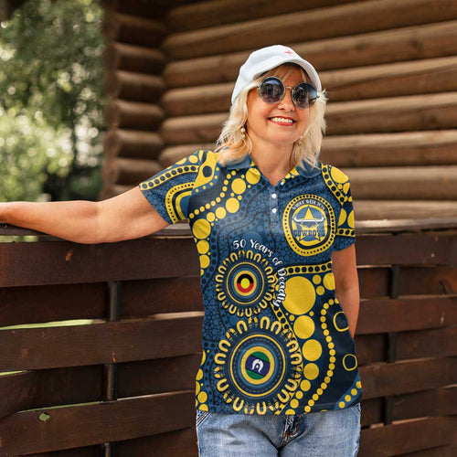 Cowboys NAIDOC Week 2026 Personalised Women Polo Shirt 50 Years of Deadly Aboriginal Art