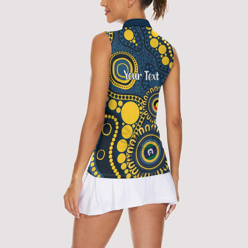 Cowboys NAIDOC Week 2026 Personalised Women Sleeveless Polo Shirt 50 Years of Deadly Aboriginal Art