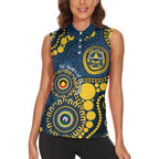 Cowboys NAIDOC Week 2026 Personalised Women Sleeveless Polo Shirt 50 Years of Deadly Aboriginal Art