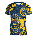Cowboys NAIDOC Week 2026 Personalised Women V-Neck T-Shirt 50 Years of Deadly Aboriginal Art