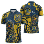 Cowboys NAIDOC Week 2026 Personalised Zipper Polo Shirt 50 Years of Deadly Aboriginal Art