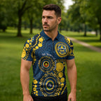 Cowboys NAIDOC Week 2026 Personalised Zipper Polo Shirt 50 Years of Deadly Aboriginal Art