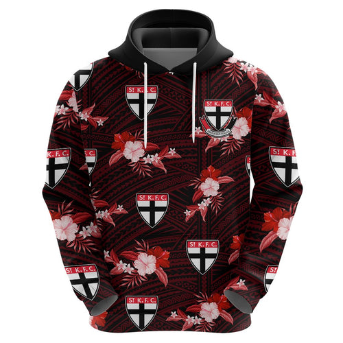 custom-text-and-number-st-kilda-football-hoodie-saints-polynesian-tribal-mix-tropical-hawaiian-style