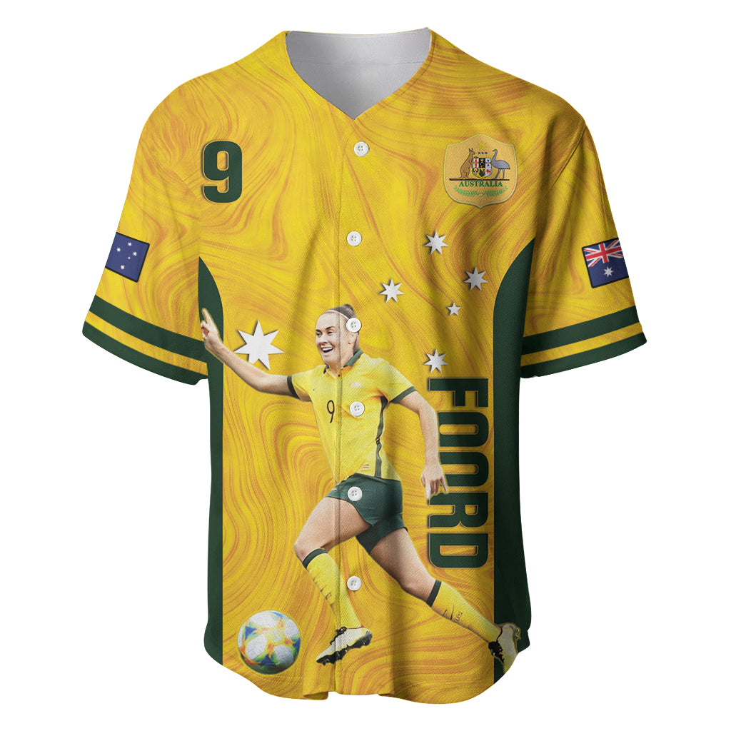 Australia Soccer Baseball Jersey Foord Matildas - Gold Marble