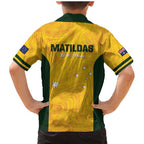 Australia Soccer Family Matching Mermaid Dress and Hawaiian Shirt Foord Matildas - Gold Marble