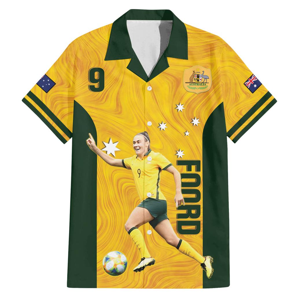 Australia Soccer Family Matching Mermaid Dress and Hawaiian Shirt Foord Matildas - Gold Marble