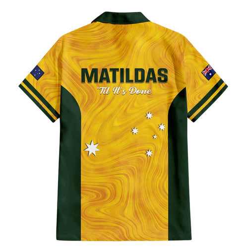 Australia Soccer Family Matching Mermaid Dress and Hawaiian Shirt Foord Matildas - Gold Marble