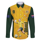 Australia Soccer Family Matching Summer Maxi Dress and Hawaiian Shirt Foord Matildas - Gold Marble