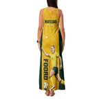 Australia Soccer Family Matching Tank Maxi Dress and Hawaiian Shirt Foord Matildas - Gold Marble