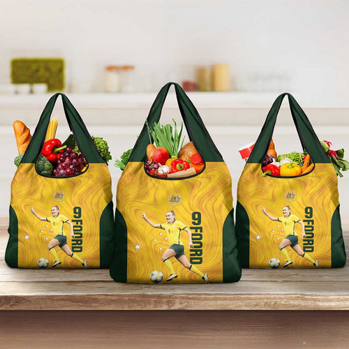 Australia Soccer Grocery Bag Foord Matildas - Gold Marble