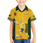 Australia Soccer Hawaiian Shirt Foord Matildas - Gold Marble