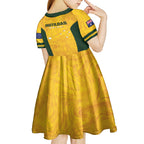 Australia Soccer Kid Short Sleeve Dress Foord Matildas - Gold Marble