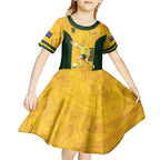 Australia Soccer Kid Short Sleeve Dress Foord Matildas - Gold Marble