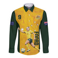 Australia Soccer Long Sleeve Button Shirt Foord Matildas - Gold Marble